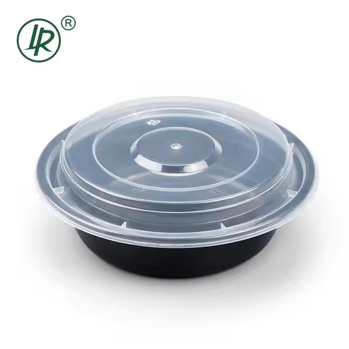 Factory Supplier 16oz Microwavable Plastic Takeaway Food Containers Disposable PP Lunch Black Takeout Containers