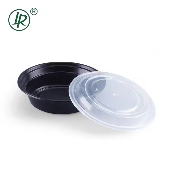 American Style 24oz 710ML Microwave Oven Lunch Box Disposable Plastic Meal Perp Container