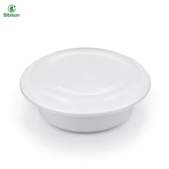 150sets/carton 30OZ Take Out Black Round Disposable Plastic Microwavable Food Storage Meal Prep Container