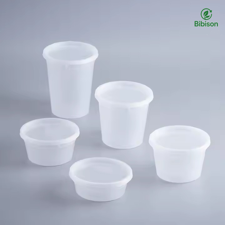 Manufacture 32OZ Microwave Soup Delivery Plastic Round Food Container Leakproof PP Deli Cups With PE Lid