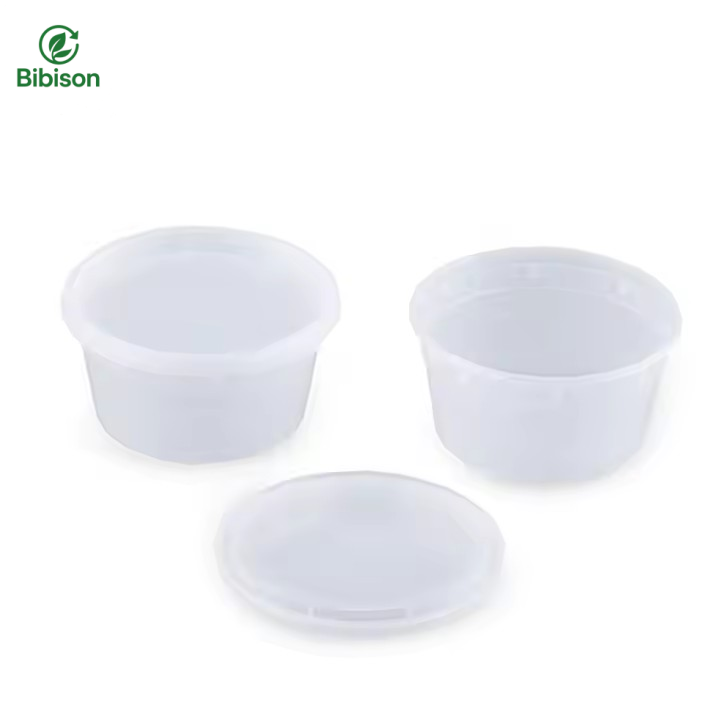 LR Leak-Proof Clear Disposable Plastic Sauce Food Cup Deli Containers With Lids 8oz